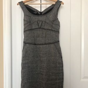 BEBE Gray Linen Work Dress